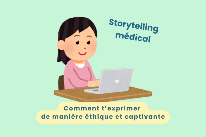 Illustration d'une professionelle de santé qui applique des méthodes de storytelling