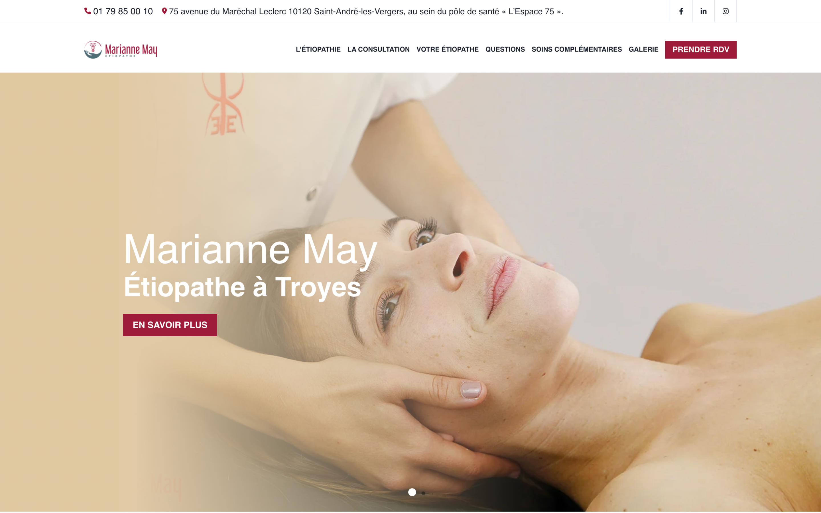 Capture du site Étiopathe Troyes