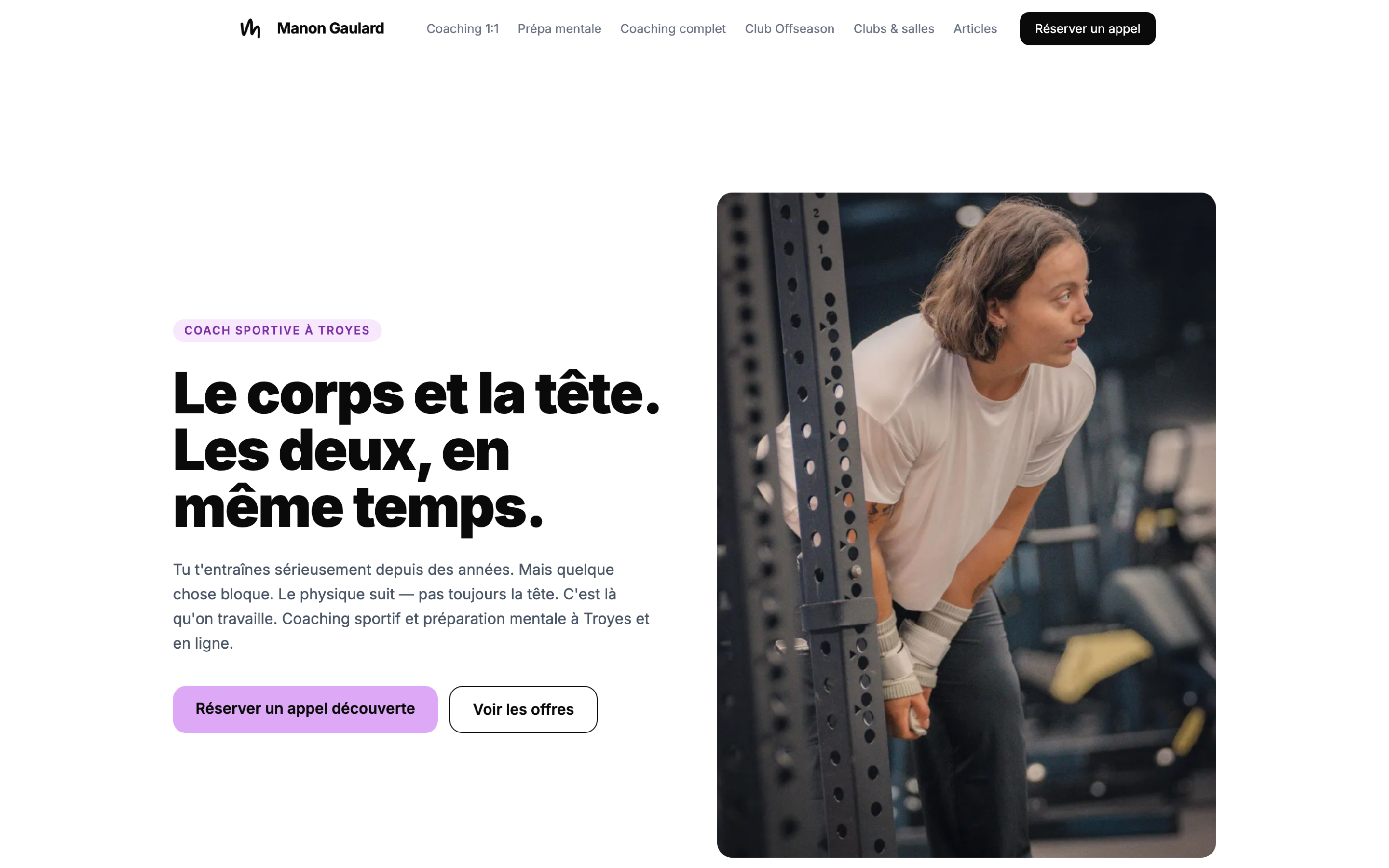 Capture du site Manon Gaulard