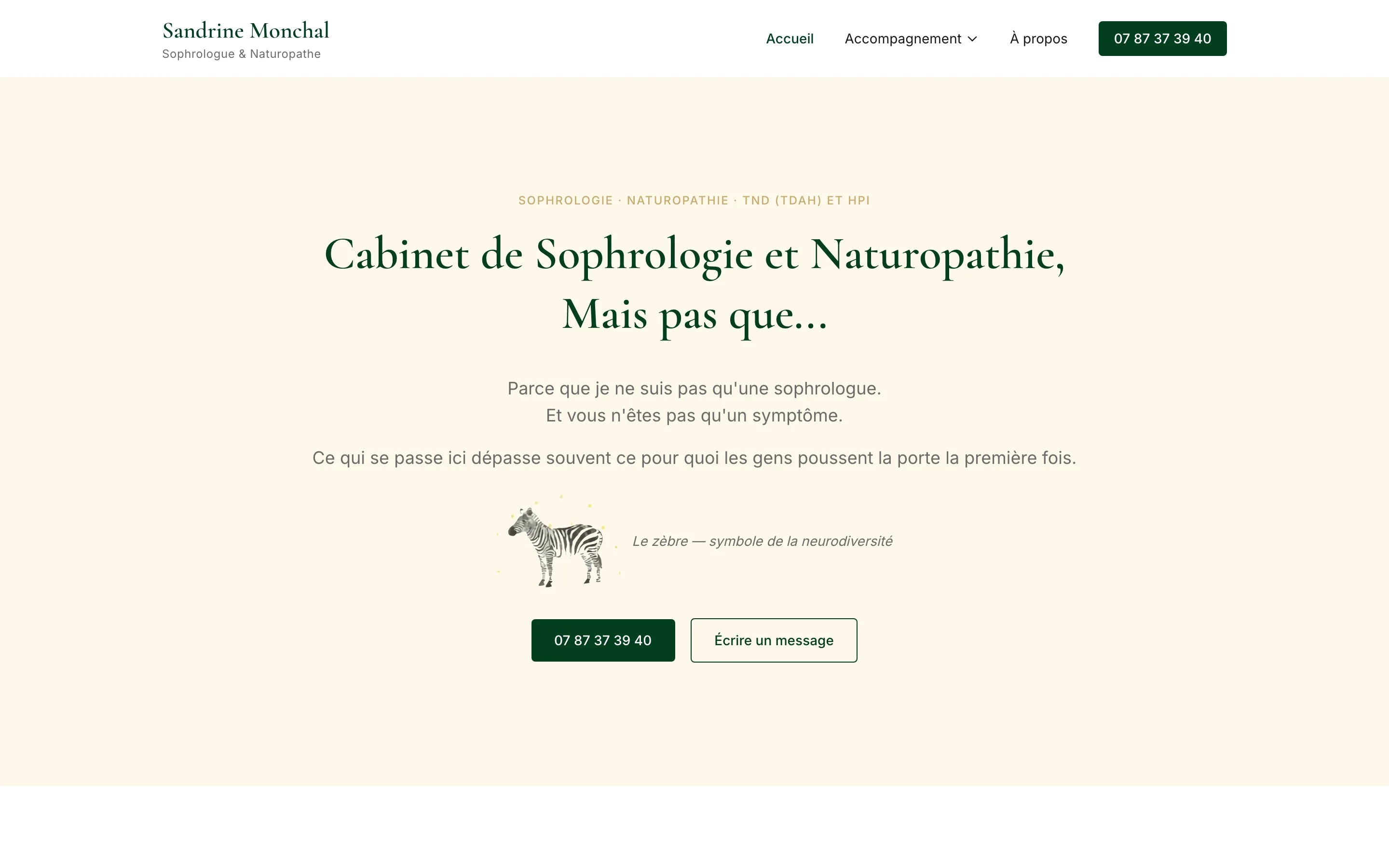 Capture du site Sandrine Monchal
